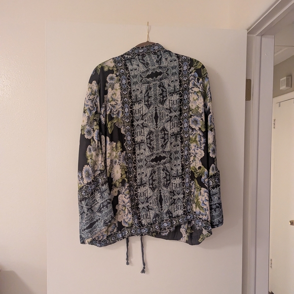 Free People Floral Cinch Waist Kimono M/L - Picture 6 of 11
